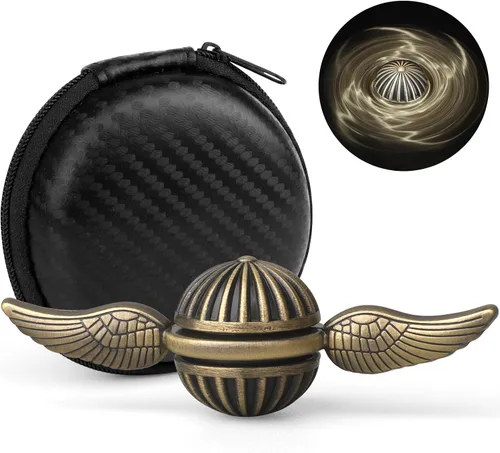 Esfera de juguete giratorio para niños y adultos, juguete de bola de oro de latón metálico para alivio del estrés, decoración de escritorio para la