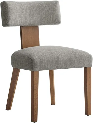 Miniatura 4 de Modway Nalani - Juego de 2 sillas de comedor sin brazos en tejido jaspeado, color marrón oscuro, sillas auxiliares contemporáneas con patas