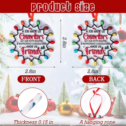 Miniatura 4 de Adornos de Navidad Regalos Compañeros de Trabajo Regalos para Ella Él Divertidos Adornos de Navidad para Mujeres Hombres Regalo de Agradecimiento