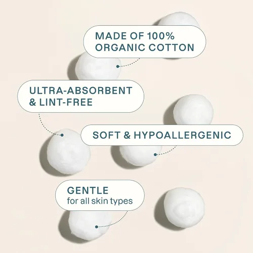 Miniatura 4 de Cliganic Bolas de algodón orgánico súper jumbo (100 unidades), hipoalergénicas, absorbentes, de tamaño grande, 100% puro (el embalaje puede variar)