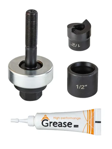 Unidad de Perforación de Knockout de Conducto de 1/2 pulgada con Perno de Extracción Manual - Tamaño Real de Orificio de 0.89 pulgadas, Uso Versátil