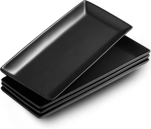 Miniatura 10 de LAUCHUH Bandejas para Servir, Bandeja de Porcelana de 10" Platos de Sushi Bandejas Rectangulares para Navidad, Acción de Gracias, Sushi, Pasteles