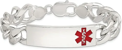 Miniatura 3 de 925 Sterling Silver Medical Alert Curb Link Id Bracelet 75 Inch Fine Jewelry For Women Gifts For Her