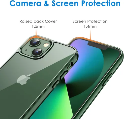 Miniatura 5 de JETech - Funda para iPhone 13 de 15,5 cm, cubierta de goma a prueba de golpes que no se pone amarilla, parte trasera transparente antiarañazos