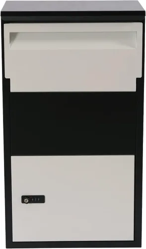 Miniatura 6 de Caja de entrega de paquetes al aire libre, caja de entrega de paquetes con cerradura independiente, capacidad de 66 libras, negro, antirrobo