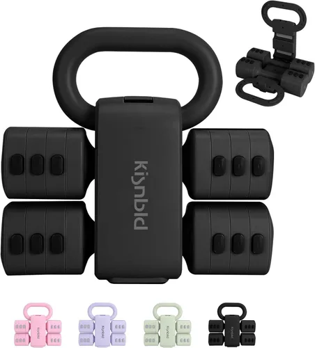 Miniatura 10 de kisnbld Juego de mancuernas ajustables de 2, juego de 4 en 1 de pesas libres para mujeres con ajuste rápido, cada juego de pesas de mano de 2 libras
