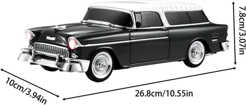 Miniatura 8 de WSTER Altavoz Bluetooth retro clásico modelo de coche con luz ambiental LED, emparejamiento estéreo TWS, sonido HD, altavoz inalámbrico portátil