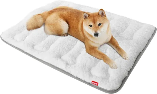 Tapete para jaula de perro (36" x 23"), almohadilla de felpa suave para cama de perro lavable a máquina, almohadilla para jaula, tapete para dormir