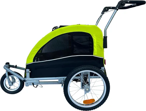 Miniatura 3 de Booyah - Cochecito de perro mediano y remolque de bicicleta para mascotas con suspensión, color negro