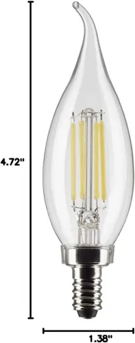 Miniatura 9 de Satco 6Pk 5.5w CA10 LED 2700K Candelabro Base regulable - 60w equiv