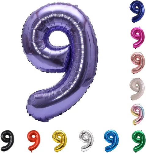 Miniatura 63 de YPSelected Globo grande de 32 pulgadas de helio con números 0-9 de papel de aluminio azul para cumpleaños, bodas y fiestas (Azul, 3)