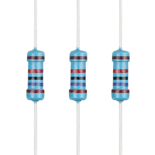 Miniatura 22 de 100 resistencias de 1 ohm 1/2 W (0.5 vatios) ±1% tolerancia de película metálica, resistencia fija de múltiples valores de resistencia opcional