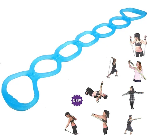 Banda de ejercicio de resistencia elástica de 7 anillos, banda Miracle Miles, estiramiento de yoga, brazo, hombros, pies, piernas fitness, gimnasio
