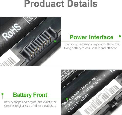 Miniatura 5 de Batería de repuesto para laptop J1KND de 11.1 V 48 Wh para Dell Inspiron N7010 N7110 N5010 N5110 N5030 N5040 N5050 3520 N4010 N4110 N4050 M5010 3420