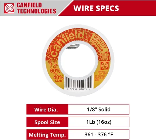 Miniatura 3 de Canfield 60/40 soldadura para vidrieras Paquete de 4 libras