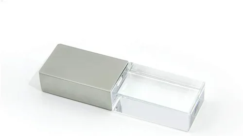 Miniatura 7 de Unidad flash USB 2.0 de 32 GB, luz LED de cristal azul, transparente, lápiz transparente, pulgar, mini Memory Stick para niños, niñas, mujeres
