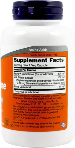 Miniatura 2 de Now Foods Glutatión 500 mg - 60 Vcaps 2 Pack