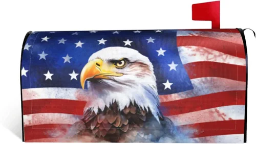 Cubierta magnética para buzón con diseño de águila patriótica de la bandera americana del 4 de julio, día de la independencia, envolturas magnéticas