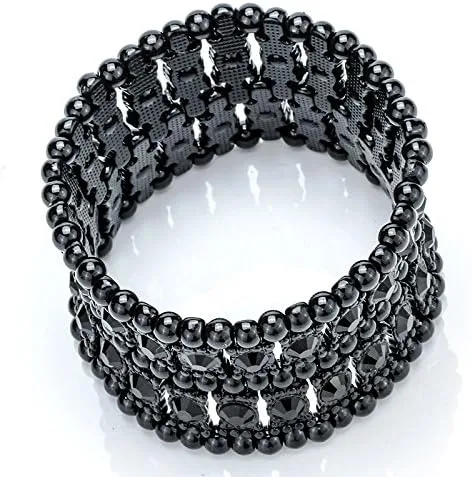 Miniatura 2 de Women's Multilayer Wide Stretch Cuff Bracelets Fit Various Wrist Sizes - Hypoallergenic Soft Elastic Band