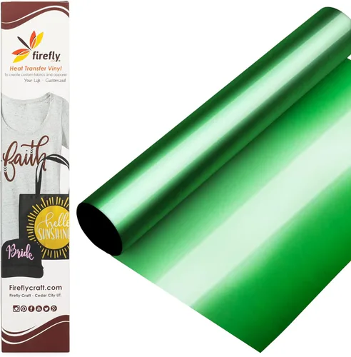 Miniatura 81 de Firefly Craft - Lámina de vinilo elástico para transferencia de calor, HTV metálico, para planchar para usar con Cricut y Silhouette, para prensa