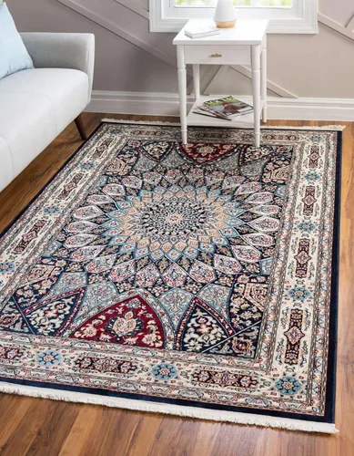 Miniatura 47 de Unique Loom Colección Narenj - Adams - Alfombra ovalada (2 pies 2 pulgadas x 3 pies 1 pulgada, color azul/borgoña)