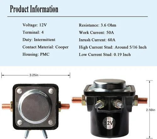 Miniatura 2 de YIXIN Solenoide de arranque apto para motores fueraborda OMC Marine Johnson Evinrude 383622 395419 582708 586180 47886 47886T 18-5808 3217124