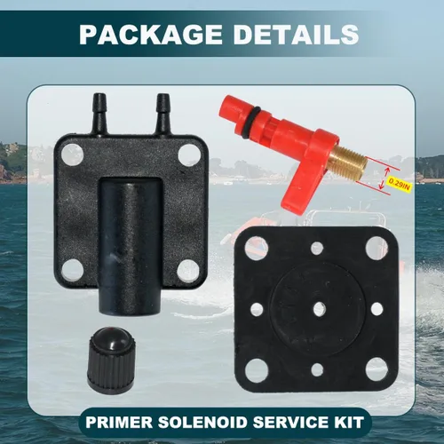 Miniatura 5 de 18-7044 Reemplazo del kit de válvula de servicio de solenoide de cebador para Johnson Evinrude 175158 437228 Válvula de mantenimiento del motor