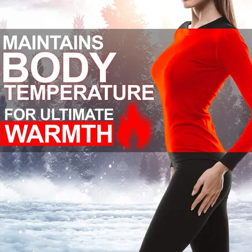 Miniatura 3 de Emprella Ropa interior térmica para mujer, conjunto de ropa de capa base ultra suave para mujer
