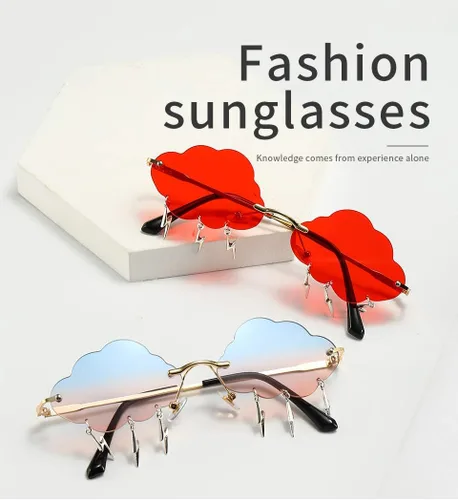 Miniatura 9 de Dollger Gafas de sol sin montura para mujer, retro, coloridas, Halloween, rave, gafas de sol de los años 90, lindas gafas de sol divertidas