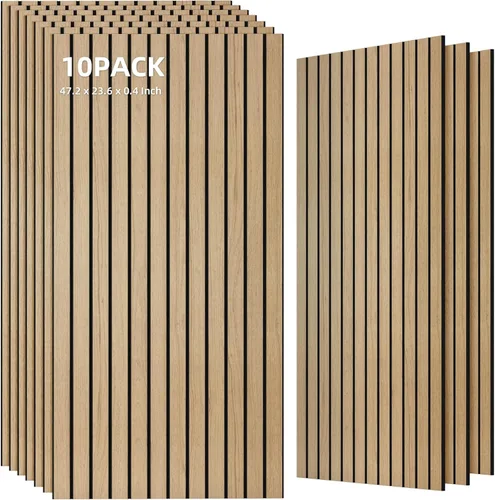 Miniatura 28 de Paquete de 10 paneles acústicos grandes, paneles de espuma insonorizante de 48 x 24 x 0.4 pulgadas para paredes, paneles premium de amortiguación