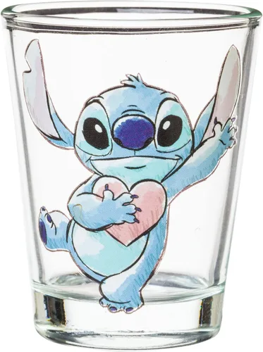 Miniatura 5 de Silver Buffalo Disney Lilo and Stitch Poses con fruta, helado y corazón, paquete de 4 mini vasos, 1.5 onzas Lilo y Stitch Comida y amor