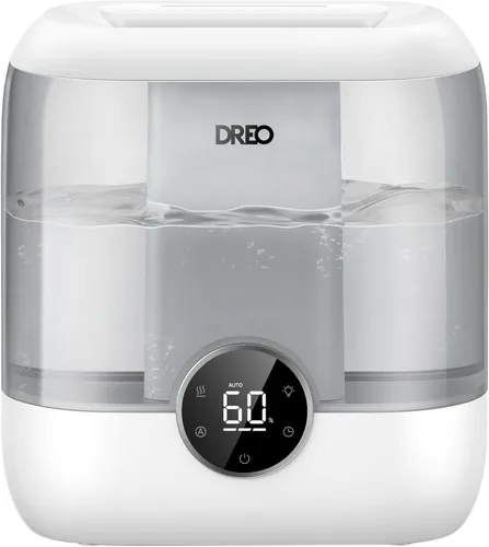 Dreo Humidificadores de Llenado Superior de 6L para Dormitorio, 60H de Funcionamiento 28 dB Silenciosos Humidificadores de Aire de Vapor Frío de Gris