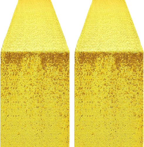 Miniatura 45 de Pufogu - Camino de mesa de lentejuelas brillantes de 12 x 72 pulgadas para fiestas de cumpleaños, decoración de bodas, despedidas de soltera
