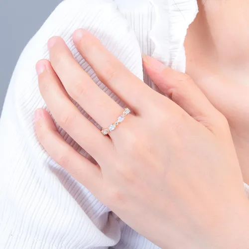 Miniatura 2 de CiNily Anillos de oro chapados en oro de 14 quilates, anillos de ópalo creado para mujer, compromiso Boda Anillos de compromiso de eternidad