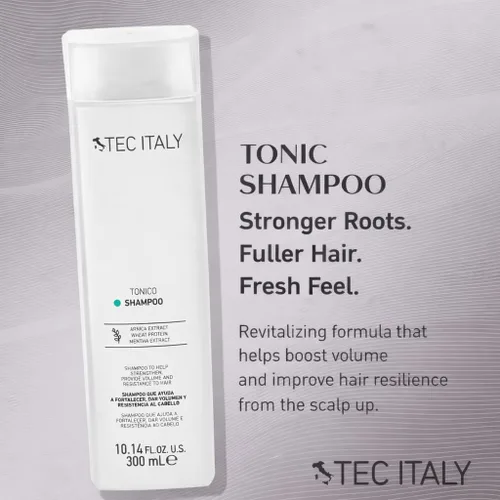 Miniatura 2 de Tec Italy Tonico Champú voluminizador para fortalecimiento del cabello fino y débil, añade grosor corporal, limpiador diario suave, cuidado ligero