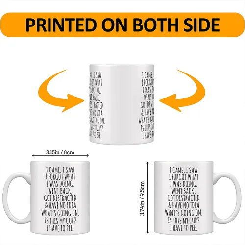 Miniatura 5 de Taza de café divertida "Vine, vi y olvidé qué estaba haciendo" de 11 onzas – Regalos de cumpleaños para personas mayores, ciudadanos senior, abuelas
