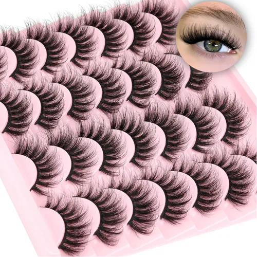 Miniatura 15 de Pestañas postizas de visón natural, efecto ojo de gato, finas, 16 mm, 5D, paquete de 14 pares de pestañas falsas de TNFVLONEINS
