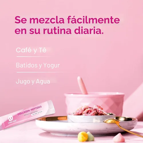 Miniatura 4 de OMOGS Péptidos de colágeno en polvo, con prebióticos y extracto de arándano, péptidos de colágeno hidrolizados que apoyan la salud del cabello