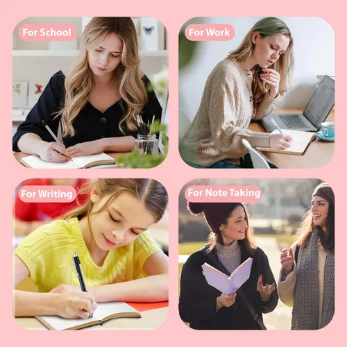 Miniatura 6 de CAGIE Cuaderno con líneas para mujeres y niñas de 256 páginas, lindo diario con cuero en forma de corazón para escribir, cuadernos A5 de tapa blanda