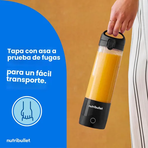 Miniatura 4 de NutriBullet Batidora portátil, sin cables, recipiente de 20oz, licuadora personal, recargable USB-C, negra, NBPB50100K
