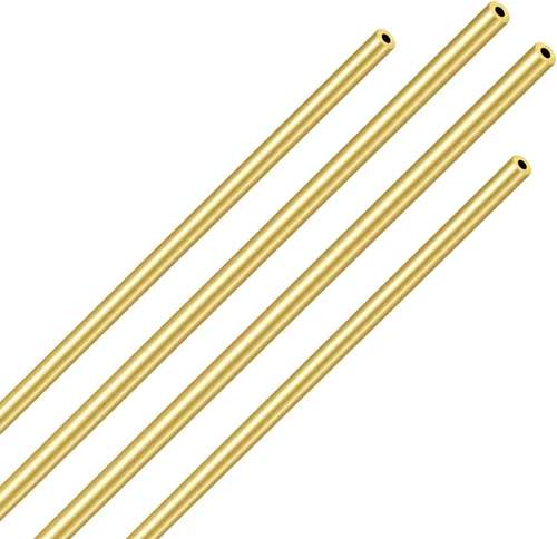 Tubo redondo de latón de cobre de 0.059 in / 3/50 pulgadas x diámetro exterior 0.118 in / 3/25 pulgadas de diámetro exterior tubo de cobre hueco