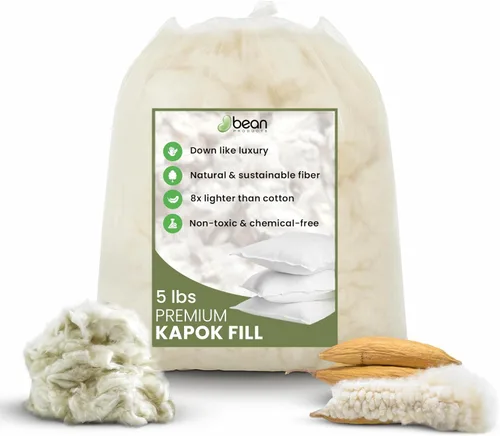 Miniatura 9 de Bean Products Relleno Kapok prémium 2.5 libras 100% fibra Kapok orgánica Sin químicos e hipoalergénico Perfecto para almohadas, camas