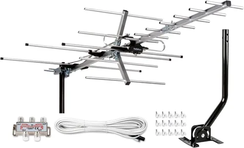 Miniatura 7 de Five Star - Antena de TV para interiores y exteriores Yagi satelital HD con hasta 200 millas de alcance, antena para instalar en ático o techo