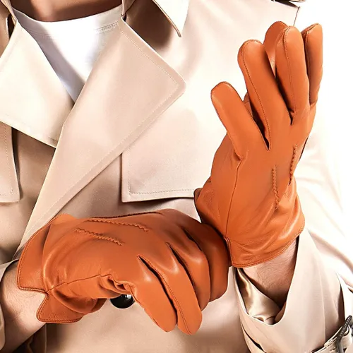 Miniatura 2 de Guantes de piel de cordero de napa de lujo para hombre
