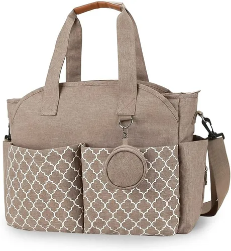 Miniatura 9 de Bolsa de pañales grande para bebé cambiador para mamá con cambiador Gris