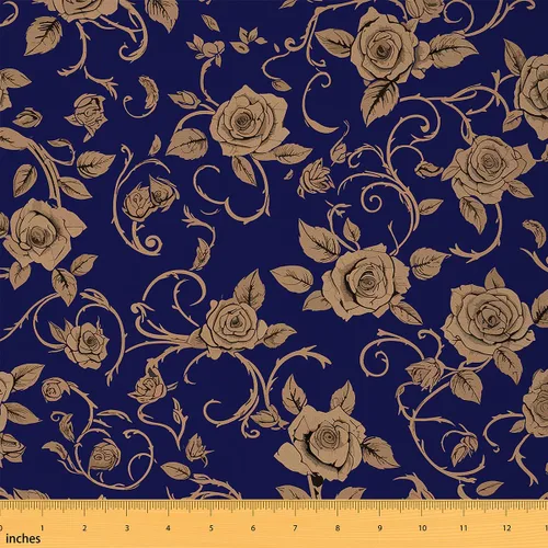 Miniatura 12 de Feelyou The Yard - Tela de flores Groovy de 2 yardas para niños, tela de tapicería floral retro para sillas para niños, niñas, adolescentes, flores