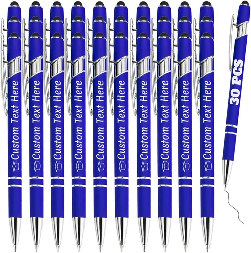 Miniatura 59 de Bolígrafos personalizados con grabado de nombre personalizado, bolígrafos de punta de lápiz con punta de lápiz personalizada, bolígrafos de Azul