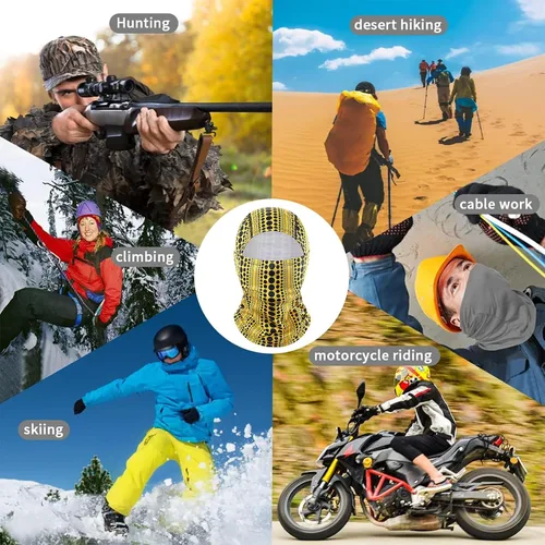 Miniatura 7 de Achiou - Pasamontañas, máscara facial, para hombres o mujeres, máscara de cara completa con capucha, para nieve, motocicleta, correr, clima frío
