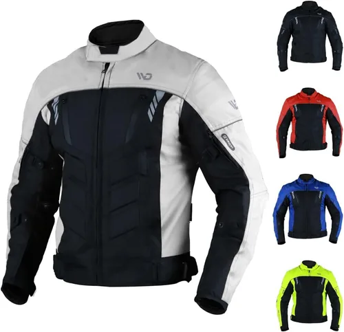 Miniatura 4 de WD Motorsports Vegas I - Chaqueta de tela impermeable para motocicleta, para todas las estaciones (rojo, M)