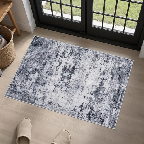 Miniatura 32 de Alfombra lavable de 2 x 3 pulgadas, alfombra de entrada: lavable, moderna, abstracta, suave, fina, antideslizante, resistente a las manchas